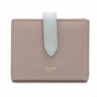 セリーヌ スモールストラップウォレット レザー コンパクトウォレット グレー ＡＢランク