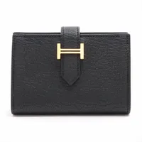 エルメス ベアンミニ シェーブル ブラック ゴールド金具 ＡＢランク