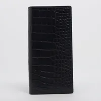 カミーユフォルネ アリゲーター×レザー 財布 ネイビー ＡＢランク