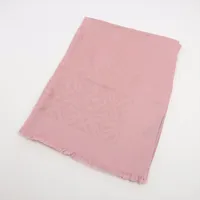 ロエベ アナグラム カシミヤ×シルク×ルレックス ストール ピンク×ゴールド ＡＢランク