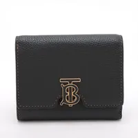 バーバリー TBロゴ レザー コンパクトウォレット ブラック ＡＢランク