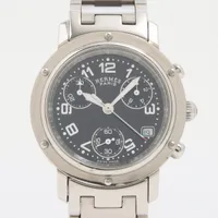 エルメス クリッパー クロノ CL1.310 SS QZ 黒文字盤