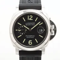 パネライ ルミノールマリーナ PAM00104 SS×ラバー AT 黒文字盤
