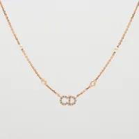 ディオール Clair D Lune クレール ディー リュヌ GP×ラインストーン×フェイクパール ネックレス ゴールド ＡＢランク