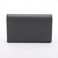 ロエベ アナグラム レザー カードケース グレー ＡＢランク