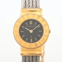 フィリップシャリオール サントロペ 7007901 SS×GP QZ 黒文字盤