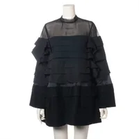 サカイ コットン×ポリエステル ワンピース 23AW ブラック ＡＢランク