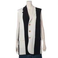 マルニ ウール ベスト 22SS ブラック×ホワイト ＡＢランク