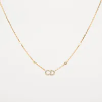 ディオール Clair D Lune クレール ディー リュヌ GP×ラインストーン×フェイクパール ネックレス ゴールド Ａランク