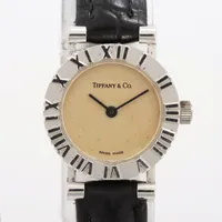 ティファニー アトラス S0640 SV×社外革 QZ シャンパン文字盤