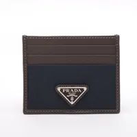 プラダ Re Nylon リ ナイロン 2MC025 ナイロン×レザー ブラウン×ネイビー Ａランク