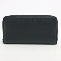 ロエベ アナグラム レザー ラウンドジップウォレット ネイビー ＡＢランク