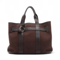 エルメス プティットサンチュールMM キャンバス×レザー ブラウン シルバー金具