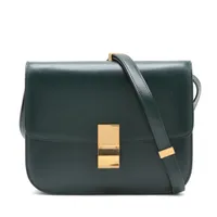セリーヌ クラシックボックス レザー ショルダーバッグ グリーン ＡＢランク