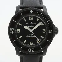 ブランパン×スウォッチ アトランティックオーシャン SO35B400 CE×社外革 AT 黒文字盤
