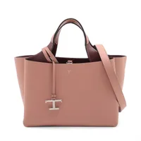 トッズ Tタイムレス レザー 2WAYハンドバッグ ピンク ＳＡランク