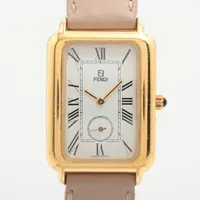 フェンディ 500J SS×社外革 QZ 白文字盤