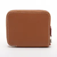 エルメス アザップコンパクト シルクイン ヴォーエプソン ゴールド シルバー金具 Ａランク