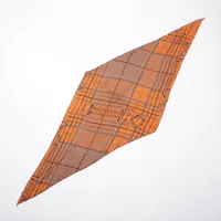 エルメス ロサンジュ カシミヤ ショール オレンジ×ゴールド Ａランク