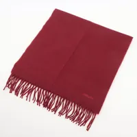 エルメス ロゴ カシミヤ マフラー ボルドー Ａランク