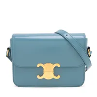 CÉLINE セリーヌ　グリーンレザーハンドバッグ　クラスプ セリーヌ ベルトバッグナノ レザー 2WAYハンドバッグ グリーン