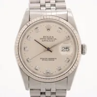ロレックス デイトジャスト 16234G SS×WG AT シルバー文字盤