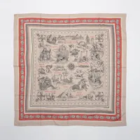 エルメス カレジェアン Tatouages Marins Bandana 船乗りのタトゥー バンダナ カシミヤ ストール ナチュラル Ａランク