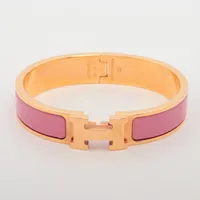 エルメス Hバングル クリックH GP バングル ピンク ＡＢランク