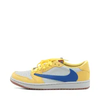 ナイキ×トラヴィススコット AIR JORDAN 1 LOW OG SP ヌバックレザー スニーカー マルチカラー Ａランク