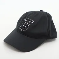 バーバリー TBロゴ コットン キャップ ブラック ＡＢランク