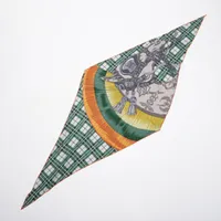 エルメス ロザンジュ シュヴァルパンク カシミヤ スカーフ グリーン ＡＢランク