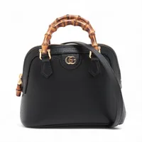 グッチ バンブー ダイアナ レザー 2WAYハンドバッグ ブラック ＳＡランク