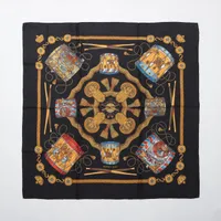【る541】エルメス　スカーフ　カレ90　ティンパニ奏者　ブラック る541】エルメス スカーフ カレ90 ティンパニ奏者 ブラック