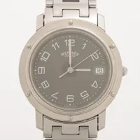 エルメス クリッパー CL6.710 SS QZ グレー文字盤