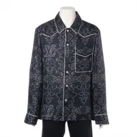 ヴィトン シルク シャツ 24AW ネイビー ＡＢランク