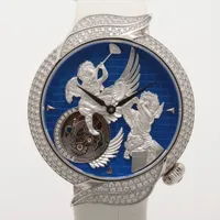 深見東州 大天使 SS×革 トゥールビヨン 青文字盤