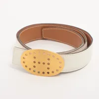 ◇エルメス◇レザー/エブリン/80/ベルト/刻印:□L/ブランド HERMES エルメス エブリン Hロゴ パンチングプレート レザー