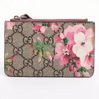 グッチ GGブルームス 410084 PVC×レザー キーケース ベージュ A