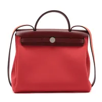 エルメス エールバッグジップPM トワルオフィシエ ローズテキサス シルバー金具