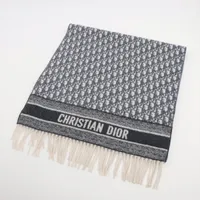 ディオール オブリーク 01CDO309I093 カシミヤ マフラー ネイビー ＡＢランク