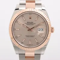 ロレックス デイトジャスト 126331 SS×PG AT サンダスト文字盤