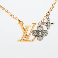 ヴィトン ネックレス LV グラム パンダント M01265 GP×ラインストーン ネックレス TE1213 ゴールド×シルバー ＡＢランク