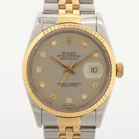 ロレックス デイトジャスト 16233G SS×YG AT シルバー文字盤