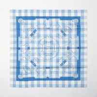 エルメス カレ90 Mors et Gourmettes Vichy モールエグルメットヴィシー シルク スカーフ ブルー ＡＢランク