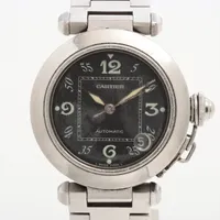 カルティエ パシャC W31043M7 SS AT 黒文字盤