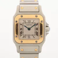 カルティエ サントスガルベSM W20012C4 SS×YG QZ アイボリー文字盤