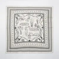 エルメス カレジェアン Festival des Amazonesアマゾンの祭典 カシミヤ スカーフ アイボリー Ａランク