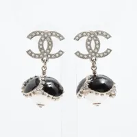 シャネル ココマーク GP×ラインストーン ピアス(両耳用) F21V