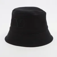 ヴァレンティノ Vロゴ コットン バケットハット ブラック ＡＢランク