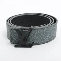ヴィトン サンチュール LVシェイプ 40MM リバーシブル レザー ベルト BC3212 グレー ＡＢランク